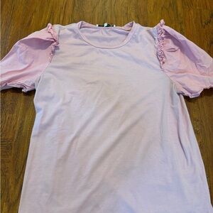 English Factory Light Pink Puff Sleeve Top